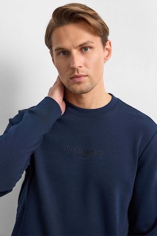 Backandbond Lacivert Bisiklet Yaka Gizli Fermuarlı Sweatshirt