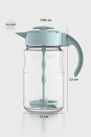 Renga Spiro 1700 Ml Turkuaz Kapaklı Cam Karıştırma Sürahisi 111030