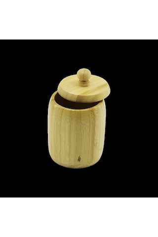 Kapaklı Ahşap Bambu Şekerlik 7.5 X 8.5 Cm Açık