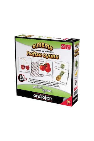 Anatolian E.memo Meyveler ve Sebzeler Hafıza Oyunu