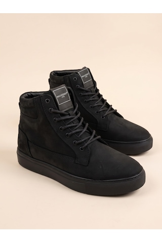 Bafaş 371616hn Siyah Hakiki Dana Derisi Bilekli Erkek Sneaker