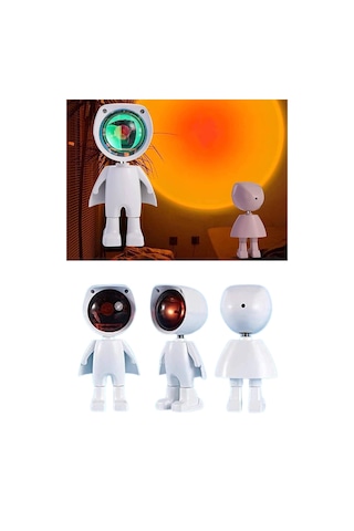 Astronot Işık Projektörü Gökkuşağı Projeksiyon Gece Lambası Hediyelik Rekli 99811949