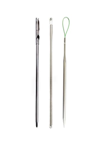 Kordon Bel Lastik Ve İplik Geçirme Aparatı Metal 3lü Set