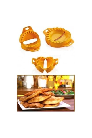 Ams Net 3lü Çiğ Börek Kurabiye Hamur İşi Ravioli Kesme Kalıbı Aparatı Sarı