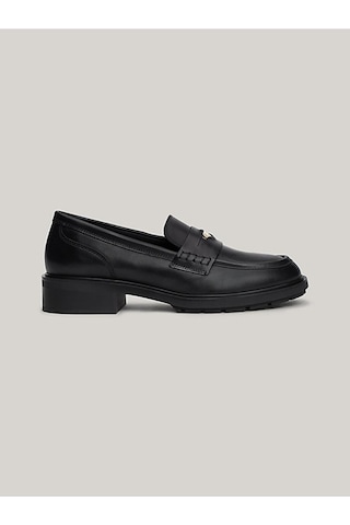 Tommy Hilfiger Kadın Deri Loafer Ayakkabı Fw0fw08029bds Siyah