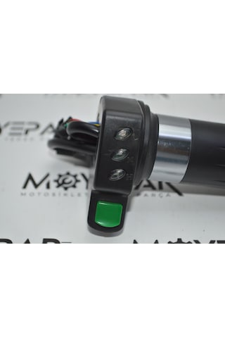 0119 E Bike Işıklı Yeşil Düğmeli Gaz Kolu Set