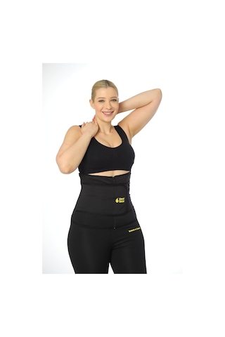 Fitformgiyim Waist Terleten Termal Sauana Etkili Balenli Spor Bel Korsesi Siyah