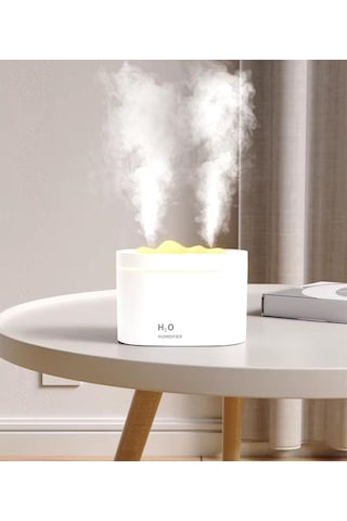 H2o Humidifier 800ml Ultrasonik Hava Nemlendirici Buhar Makinesi Double Spray Aroma Difüzörü 001
