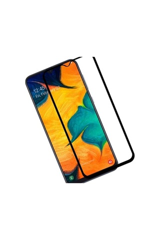 AnındaGelir Samsung Galaxy Uyumlu A30 Siyah 5D Tam Kaplayan Ekran Koruyucu Cam