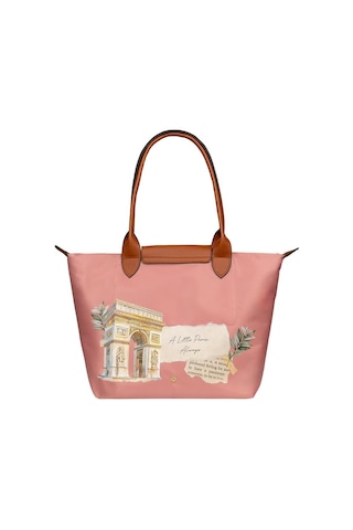 Dogo Kadın Vegan Pembe Large El Çantası - A Little Paris Always Tasarım Multicolor