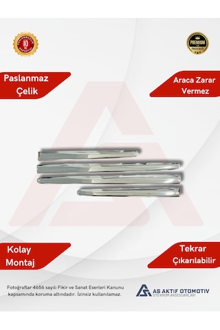 Peugeot 206 Hb 5d/sd/sw/cc Yan Kapı Çıtası 4 Parça 1998-2012 Krom Paslanmaz Çelik