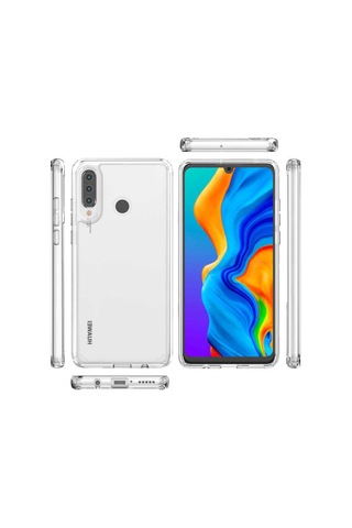 Huawei P30 Lite Kılıf Zore Coss Şeffaf Sert Silikon Kılıf Renksiz