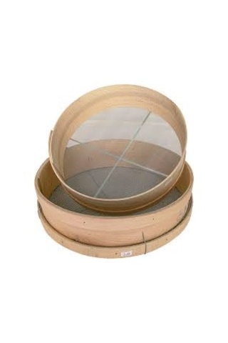 Türkoğlu Kasnaklı Özel Şeritli Elek 33 x 33 CM 8 MM Kahverengi