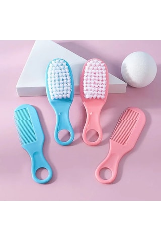 Bebek Saç Fırçası Tarak Taşınabilir Yenidoğan Bebek Tulumları Yumuşak Saç Fırçası Kafa Masajı Tarak Seti Bebek Çocuk Saç Bakım Malzemeleri