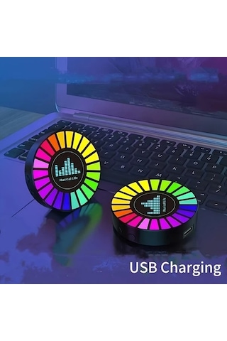 Fastbuy Usb Şarjlı Sesli Işık Serisi: Alici Isık, Ses Kontrollü, Muzikli Ortam Işığı
