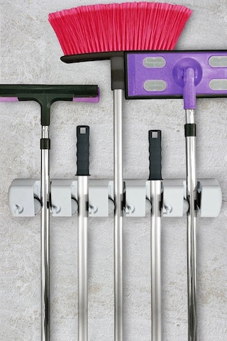 Morpanya Sihirli Tutamaç Fırça Tutucu Mop Paspas Askısı Organizer Duvar Askı Aparatı Çok Renkli