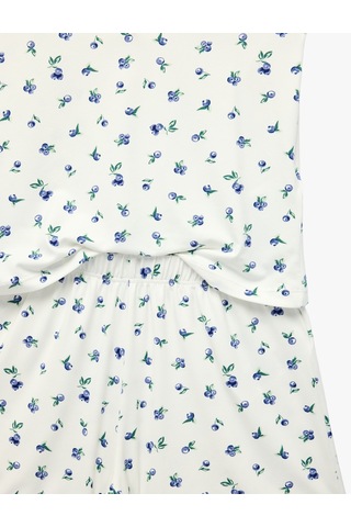 Koton Dantel Detaylı V Yaka Kolsuz Çiçekli Pijama Takımı Bej Desenli 6slk40164mk