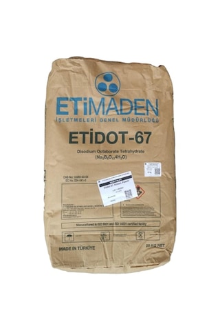 Etidot 67 Borlu Gübre 20KG Toz Ambalajında Zirai Bor