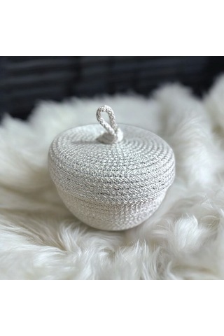 Hasır Sepet, Kapaklı Dekoratif Sepet, Çok Amaçlı Kutu, Şekerlik Sepeti