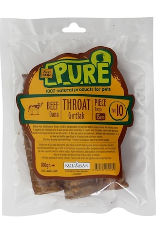 Delibon Pure Köpek için Dana Kurutulmuş Gırtlak 15 CM 100 G