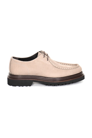 Tuna Hakiki Nubuk Deri Modern Bej Loafer Erkek Ayakkabı Eva Taban - 3094 Bej