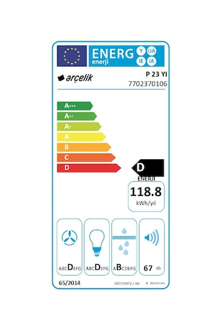Arçelik P 23 YI Duvar Tipi Davlumbaz