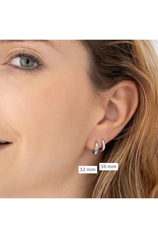 Cerrahi Çelik Düz Küpe Seti 4 Parça Silver Gri