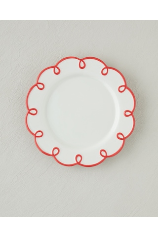 English Home Lovely Loop Dolomite Pasta Tabağı 20,5 Cm Kırmızı