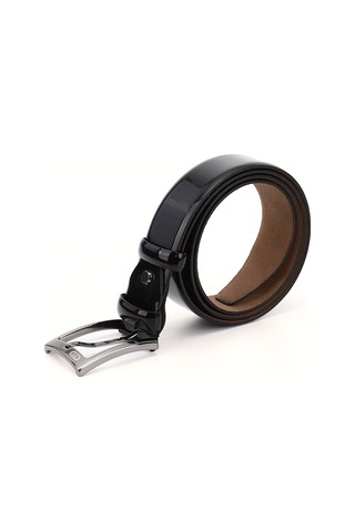 Gönderi R Siyah Rugan Hakiki Deri 3,5 Cm Klasik Kemer Siyah Rugan