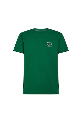 Tommy Hilfiger Hılfıger Stack Tee Erkek Yeşil T-shirt - Mw0mw38622