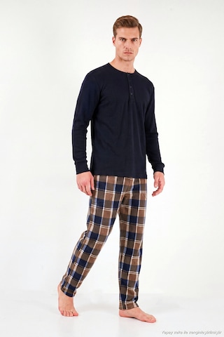Buratti Lastikli Bel Düz Paça Yumuşak Dokulu Polar Pijama Altı Erkek Pijama Altı 6098001 Koyu Camel