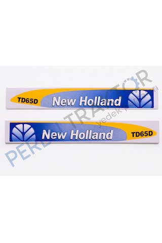 New Holland TD65D Yan Yazı Takımı Kaporta Etiketi Sağ - Sol Kaput Sticker Seti