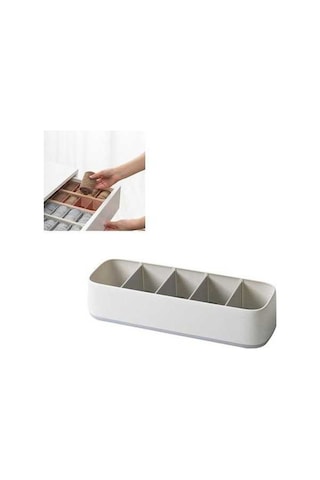 Tongxida Eviyle Çekmece Tipi Çorap Kutusu - Gri Beyaz Diğer