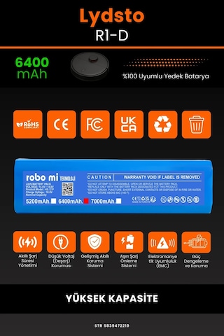 Lydsto R1D 6400mAh Robot Süpürge Bataryası