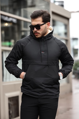 Prifaldi Kanguru Cepli İçi Kürklü Erkek Siyah Mont Siyah