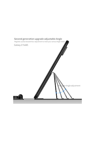 Samsung Uyumlu Galaxy Z Fold5 Gkk İçin Dişli Ayarı Bluetooth Klavye Deri Kılıf Kalem + Klavye + Fare + Kılıf