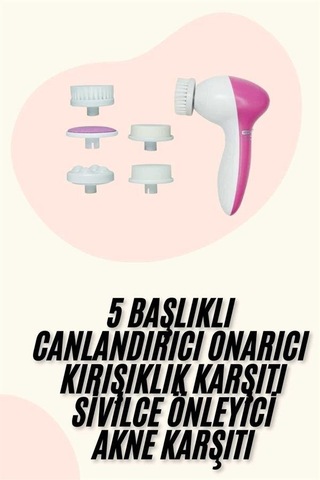 5 Başlıklı Titreşimli Yüz Temizleme Ve Masaj Cihazı Seti - Mh-hs1839-7405
