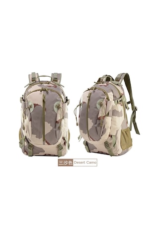 Ccgloball Büyük Kapasiteli Kamuflaj Taktik Yürüyüş Ve Dağcılık Açık Hava Sırt Çantası Üç Kum Rengi Kamuflaj