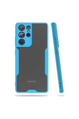 Galaxy S21 Ultra Kılıf Zore Parfe Kenarları Pastel Renk Silikon