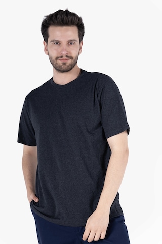 T-shirt Bisiklet Yakalı İş Tişörtü Antrasit Melanj