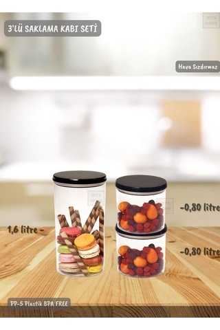 3 Lü Saklama Kabı Seti Erzak Kabı Seti Hava Sızdırmaz Bpa Free Şeffaf