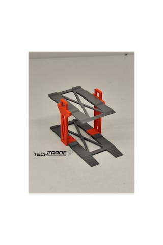 1/64 Ölçek Diorama 2 Araçlık Lift Turuncu-gri