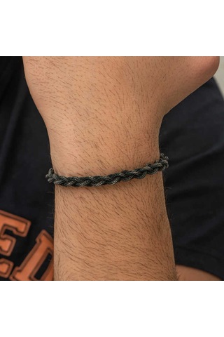 Gümüş Kazaziye Örgü Bileklik Sl2144