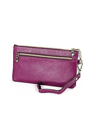 Didadodo Bayanlar Çok Fonksiyonlu Sığır Derisi Fermuarlı Bozuk Para Cüzdanı Araba Anahtarı Kutusu Mor Renk, Mor Tasarım Mor