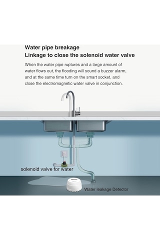 Dancemonkey Zigbee Bağlantılı Akıllı Ev Su Kaçağı Dedektörü - Tuya Uygulaması İle Hızlı Bildirim