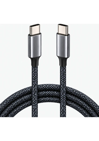 Type-c To Type-c 240w Örgülü Hızlı Şarj Ve Data Kablosu 1 Metre Hasır Dayanıklı Kablo