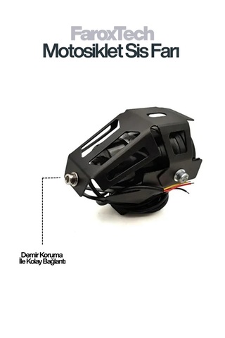 Motosiklet Sis Farı Lensli Projeksiyon Led, Halo Halkalı, Suya Dayanıklı, Evrensel Kelepçe