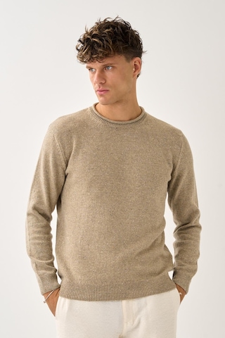 Erkek Melanj Triko Kazak Bej