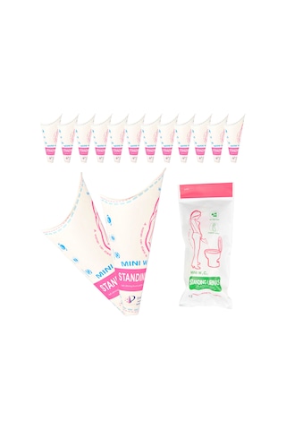 Moveevo Kadınlar İçin Tek Kullanımlık Dış Mekan İdrar Cihazı, Standart Kullanim, Kamp-hiking-ulaşım İçin, 12'li Paket Pembe Su Geçirmez Kağıt Çok Renkli