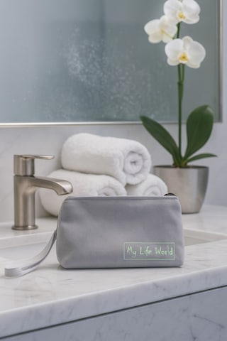 Seyahat Makyaj Organizatörü Makyaj Çantası, Çok Fonksiyonlu Kozmetik Çanta Düğün Nişan GRİ